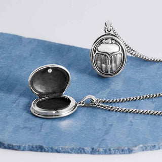Sterling Silver Opened Scarab Locket