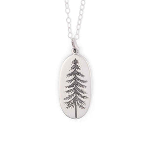 Nina Designs Sterling Silver Pine Tree Necklace on Silver Chain