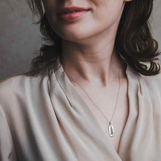 Sterling Silver Pine Tree Necklace on Woman