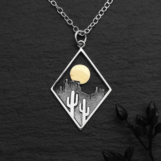 Nina Designs Desert Cactus in Diamond Frame Necklace