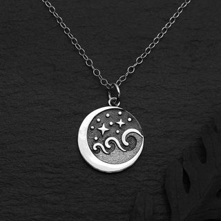Nina Designs Sterling Silver Starry Night Wave Necklace