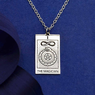 Nina Designs Sterling Silver Magician Tarot Card Necklace