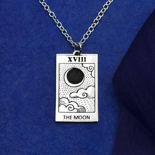 Nina Designs Sterling Silver Moon Tarot Card Necklace