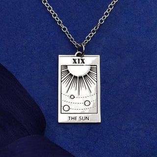 Nina Designs Sterling Silver Sun Tarot Card Necklace