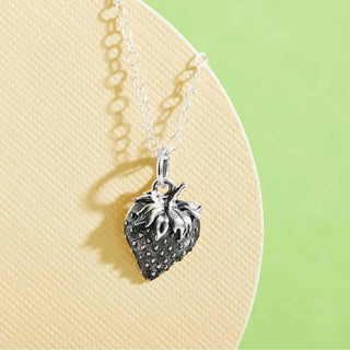 Nina Designs Sterling Silver Strawberry Necklace on Silver Chain