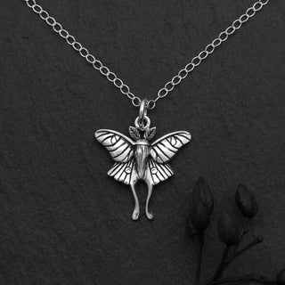 Nina Designs Sterling Silver Luna Moth Necklace on Silver Chain