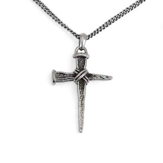 Nina Designs Sterling Silver Cross Made of Stakes Necklace