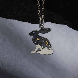 Nina Designs Mixed Metal Sun and Moon Bunny Necklace