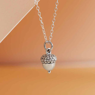 Nina Designs Sterling Silver Acorn Necklace with Silver Chain