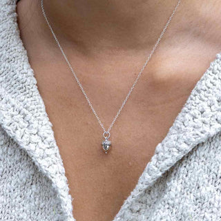 Sterling Silver Acorn Necklace on Neck