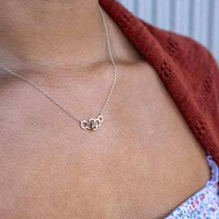 Horizontal Honeycomb Necklace with Bee on Neck