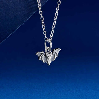 Nina Designs Sterling Silver Mini Bat Necklace on Silver Chain