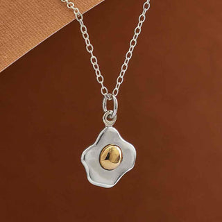 Nina Designs Mixed Metal Sunny Side Up Egg Necklace