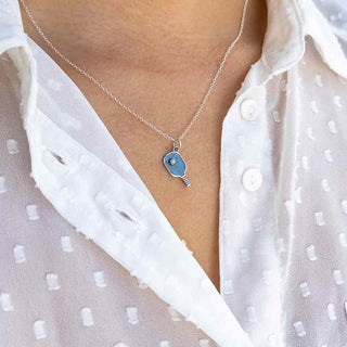 Sterling Silver Pickleball Necklace