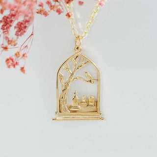 Nina Designs Bronze Graveyard Necklace on Gold filled chain