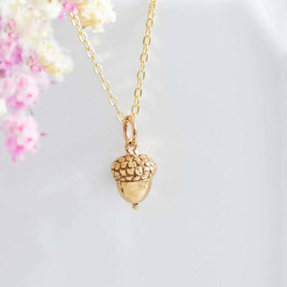 Nina Designs Bronze Acorn Necklace with Gold filled Chain