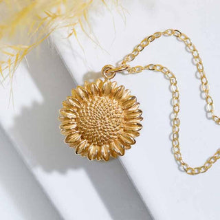 Nina Designs Bronze Sunflower Necklace with Gold Filled Chain
