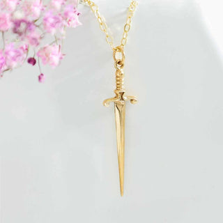 Nina Designs Bronze Sword Necklace on Gold Filled Chain