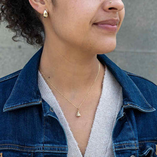 Bronze Ghost Necklace on Neck