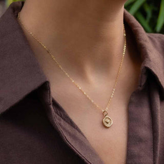 Bronze Wax Seal Heart Necklace on Neck