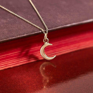 Nina Designs 14k Gold Crescent Moon Necklace with 14k Gold Chain