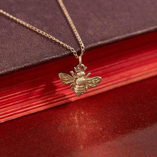 Nina Designs Solid 14 Karat Gold Bee Necklace on Solid 14k Gold Chain