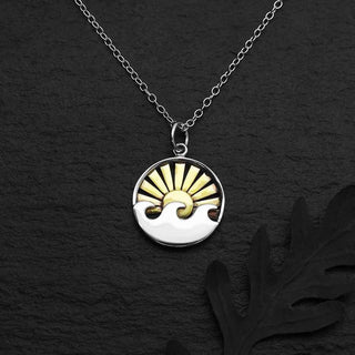 Nina Designs Mixed Metal Beach Sunset Necklace