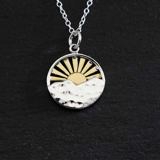 Nina Designs Mixed Metal Mountain and Sunrise Necklace