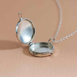 Sterling Silver Hammered Circle Locket Opened