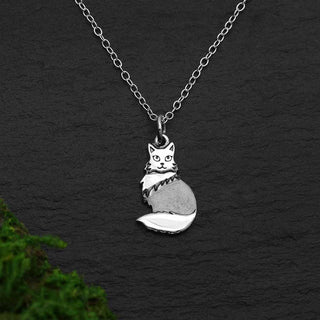 Nina Designs Sterling Silver Layered Fluffy Cat Necklace