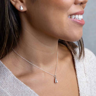 Sterling Silver Sheet Ghost Necklace on Neck