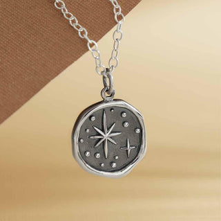 Nina Designs Sterling Silver North Star Wax Seal Necklace