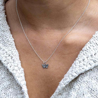 Sterling Silver Small Butterfly Necklace on Silver Chain