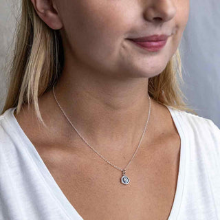 Sterling Silver Skull Wax Seal Necklace on Woman