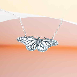 Nina Designs Sterling Silver Monarch Butterfly Festoon Necklace