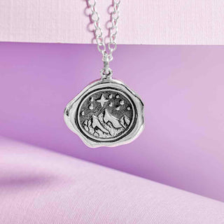 Nina Designs Sterling Silver Mountain Wax Seal Necklace