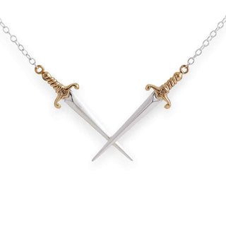 Nina Designs Crossed Swords Necklace on Silver Chain