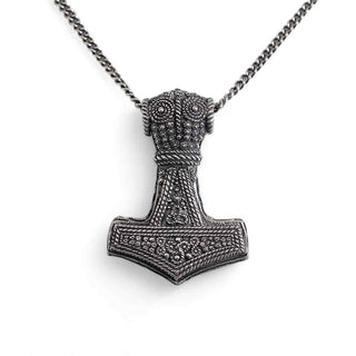 Nina Designs Sterling Silver Thor's Hammer Mjolnir Necklace on Silver Chain