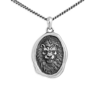 Nina Designs Sterling Silver Lion Head Men's Necklace