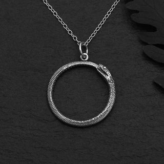 Nina Designs Sterling Silver Ouroboros Necklace on Silver Chain