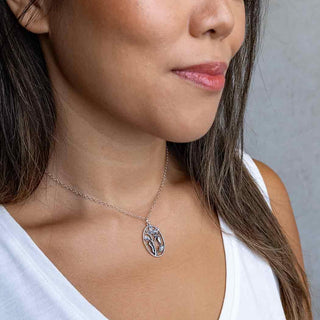 Sterling Silver Metamorphosis Necklace on Neck