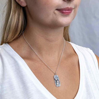 Sterling Silver Owl on a Starry Night Necklace on Neck