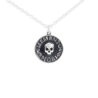 Nina Designs Sterling Silver Memento Mori Skull Necklace