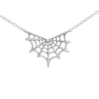 Sterling Silver Spiderweb Festoon Necklace on white background