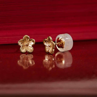 Nina Designs 14 karat gold cherry blossom post earrings