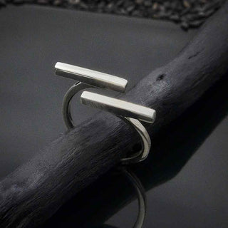 Nina Designs Sterling Silver Horizontal Bar Adjustable Ring