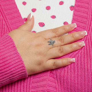 Sterling Silver Cicada Ring on Hand