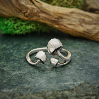 Nina Designs Sterling Silver Adjustable Three Mushroom Ring