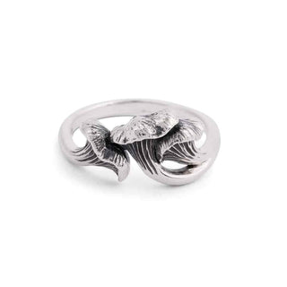 Sterling Silver or Bronze Chanterelle Mushroom Ring - Nina Designs