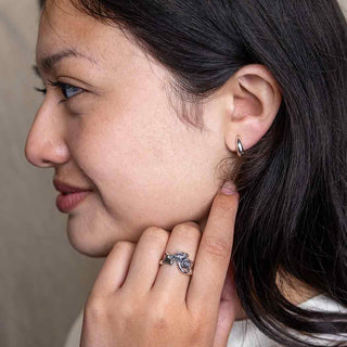 Sterling Silver or Bronze Chanterelle Mushroom Ring - Nina Designs